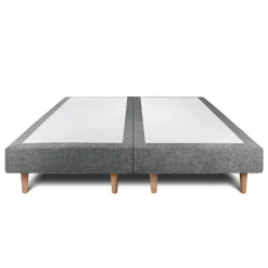 Sommeil De Plomb Lit avec tête de lit capitonnée tissu et sommier tapissier - Lit en bois massif* Lit Double