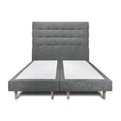 Sommeil De Plomb Lit avec tête de lit capitonnée tissu et sommier tapissier - Lit en bois massif* Lit Double