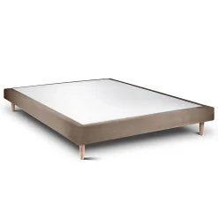 Sommeil De Plomb Lit avec tête de lit capitonnée velours et sommier - Lit en bois massif* Lit Simple