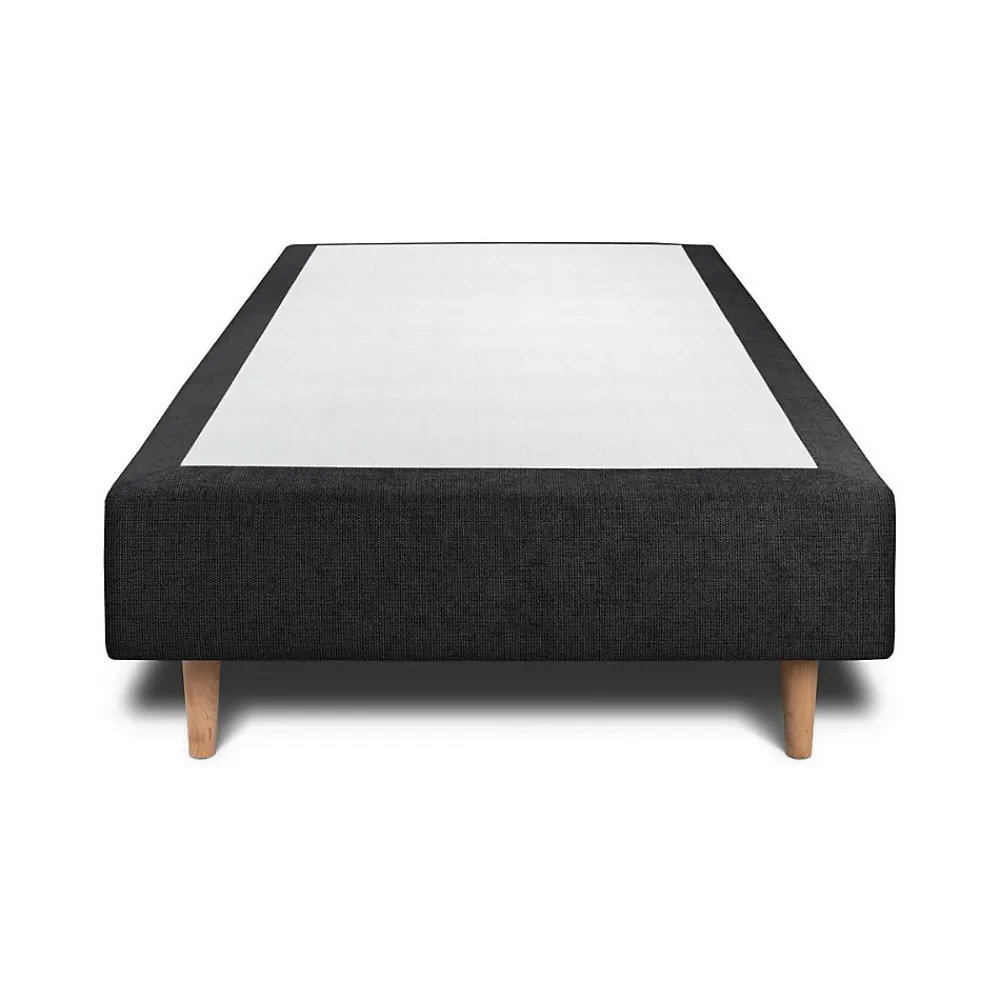 Sommeil De Plomb Lit avec tête de lit capitonnée tissu et sommier tapissier - Lit en bois massif* Lit Simple