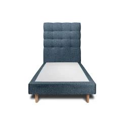 Sommeil De Plomb Lit avec tête de lit capitonnée et sommier tapissier - Lit en bois massif* Lit Simple