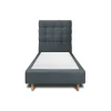Lit avec tête de lit capitonnée velours et sommier - Lit en bois massif>Sommeil De Plomb Sale