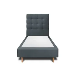 Lit avec tête de lit capitonnée velours et sommier - Lit en bois massif>Sommeil De Plomb Sale