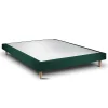 Sommeil De Plomb Lit avec tête de lit capitonnée velours et sommier - Lit en bois massif* Lit Double