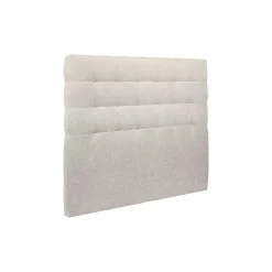 Lit avec tête de lit capitonnée tissu et sommier kit - Lit en bois massif><noscript><img width=