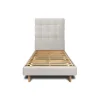 Lit avec tête de lit capitonnée velours et sommier kit - Lit en bois massif>Sommeil De Plomb Sale