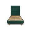 Lit avec tête de lit capitonnée velours et sommier kit - Lit en bois massif>Sommeil De Plomb Hot