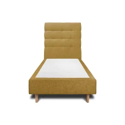 Sommeil De Plomb Lit avec tête de lit capitonnée tissu et sommier tapissier - Lit en bois massif* Lit Simple