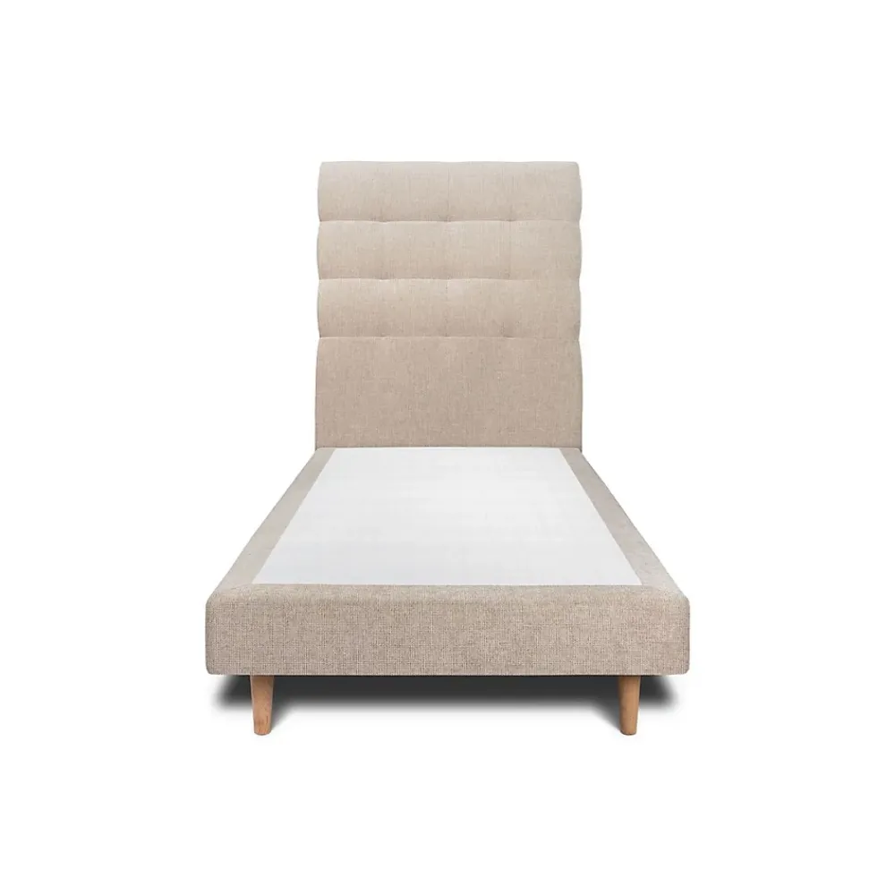 Sommeil De Plomb Lit avec tête de lit capitonnée tissu et sommier tapissier - Lit en bois massif* Lit Simple