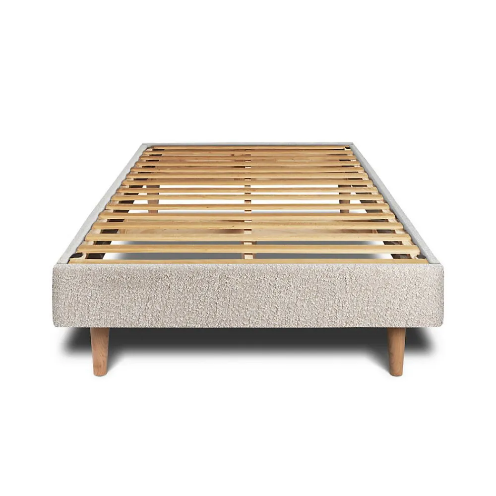Lit avec tête de lit lignes bouclette et sommier kit - Lit en bois massif>Sommeil De Plomb Best