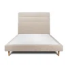 Lit avec tête de lit lignes tissu et sommier tapissier - Lit en bois massif>Sommeil De Plomb New