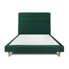 Lit avec tête de lit lignes velours et sommier tapissier - Lit en bois massif>Sommeil De Plomb New