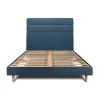 Lit avec tête de lit lignes tissu et sommier kit - Lit en bois massif>Sommeil De Plomb New