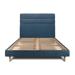 Lit avec tête de lit lignes tissu et sommier kit - Lit en bois massif>Sommeil De Plomb New