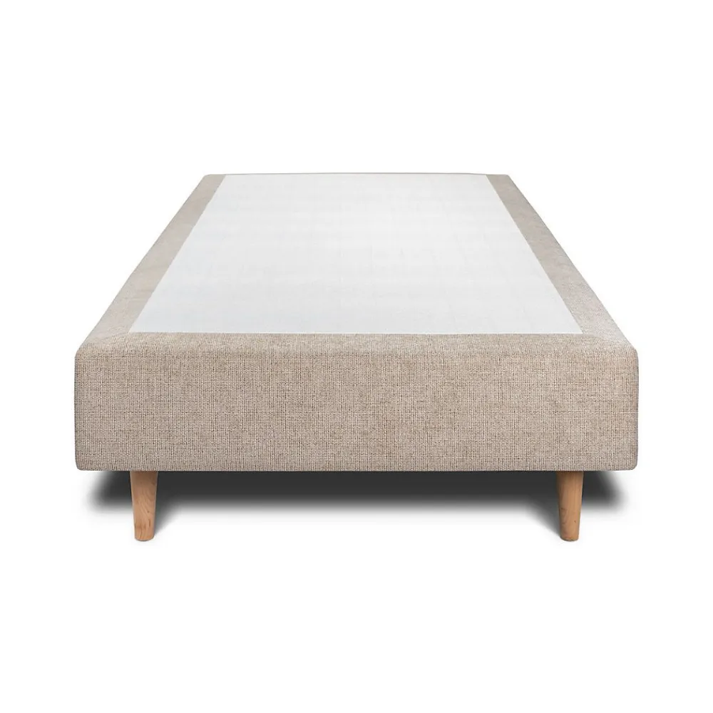 Lit avec tête de lit lignes tissu et sommier tapissier - Lit en bois massif>Sommeil De Plomb Hot