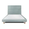Lit avec tête de lit lignes velours et sommier tapissier - Lit en bois massif>Sommeil De Plomb New
