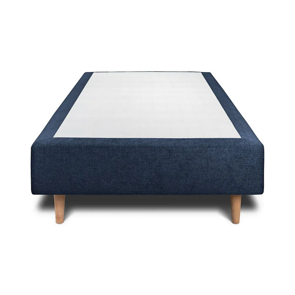 Lit avec tête de lit lignes tissu et sommier tapissier - Lit en bois massif>Sommeil De Plomb New