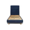 Lit avec tête de lit lignes velours et sommier kit - Lit en bois massif>Sommeil De Plomb Hot