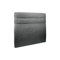 Lit avec tête de lit lignes tissu et sommier tapissier - Lit en bois massif><noscript><img width=