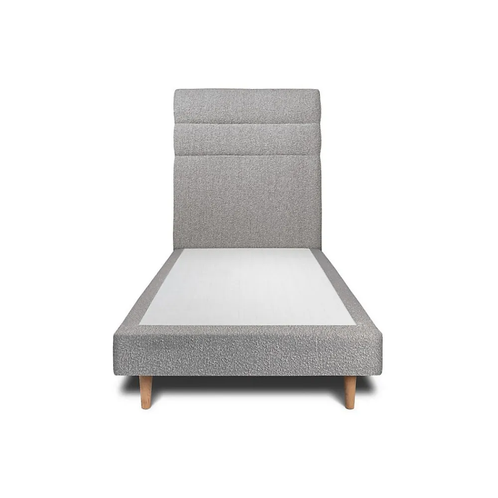 Lit avec tête de lit lignes bouclette et sommier tapissier - Lit en bois massif>Sommeil De Plomb