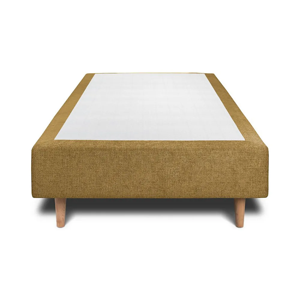 Sommeil De Plomb Lit avec tête de lit lignes tissu et sommier tapissier - Lit en bois massif* Lit Simple