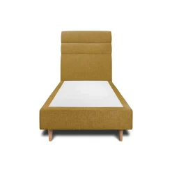 Sommeil De Plomb Lit avec tête de lit lignes tissu et sommier tapissier - Lit en bois massif* Lit Simple