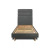 Lit avec tête de lit lignes tissu et sommier kit - Lit en bois massif>Sommeil De Plomb Outlet