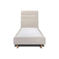 Lit avec tête de lit lignes tissu et sommier tapissier - Lit en bois massif>Sommeil De Plomb Outlet