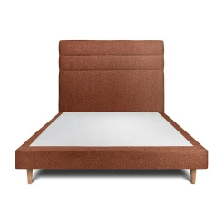 Sommeil De Plomb Lit avec tête de lit lignes bouclette et sommier tapissier - Lit en bois massif* Lit Simple