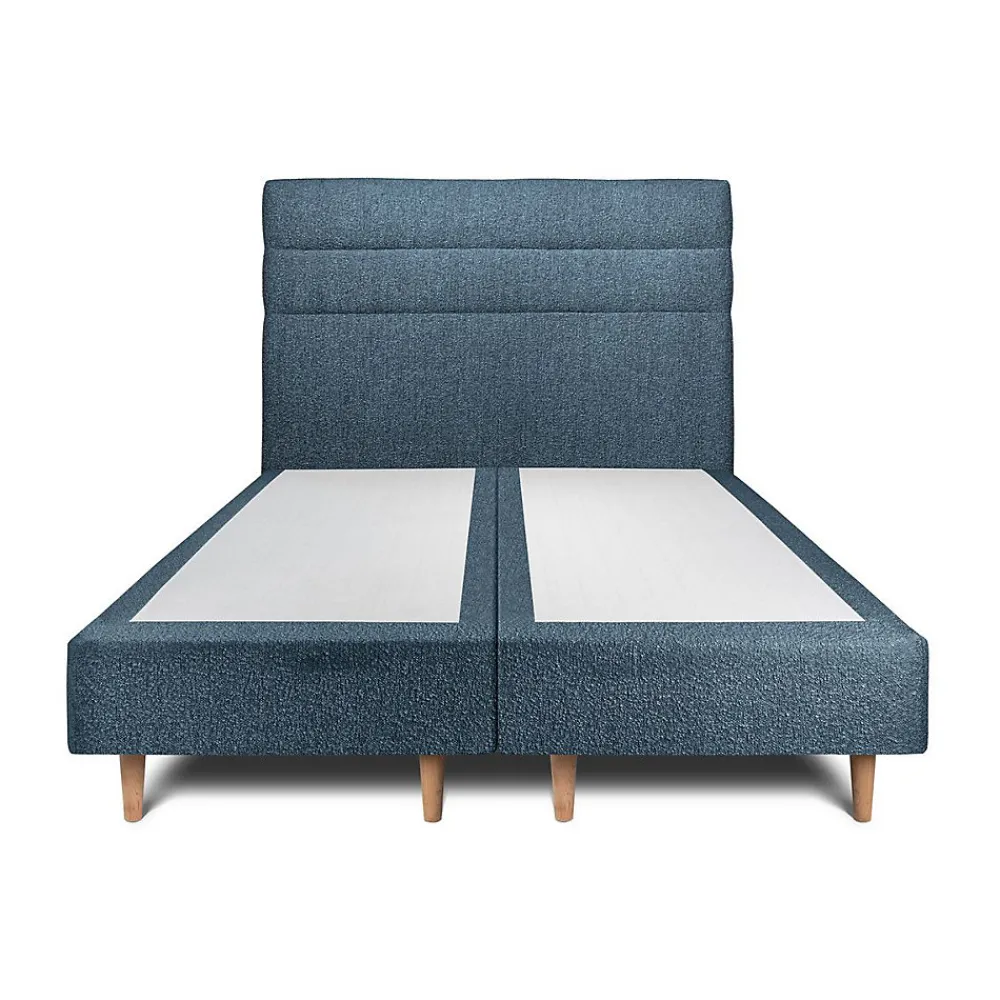 Lit avec tête de lit lignes bouclette et sommier tapissier - Lit en bois massif>Sommeil De Plomb