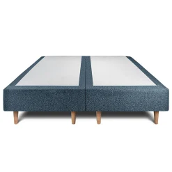 Lit avec tête de lit lignes bouclette et sommier tapissier - Lit en bois massif><noscript><img width=