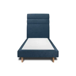 Lit avec tête de lit lignes tissu et sommier tapissier - Lit en bois massif>Sommeil De Plomb Online