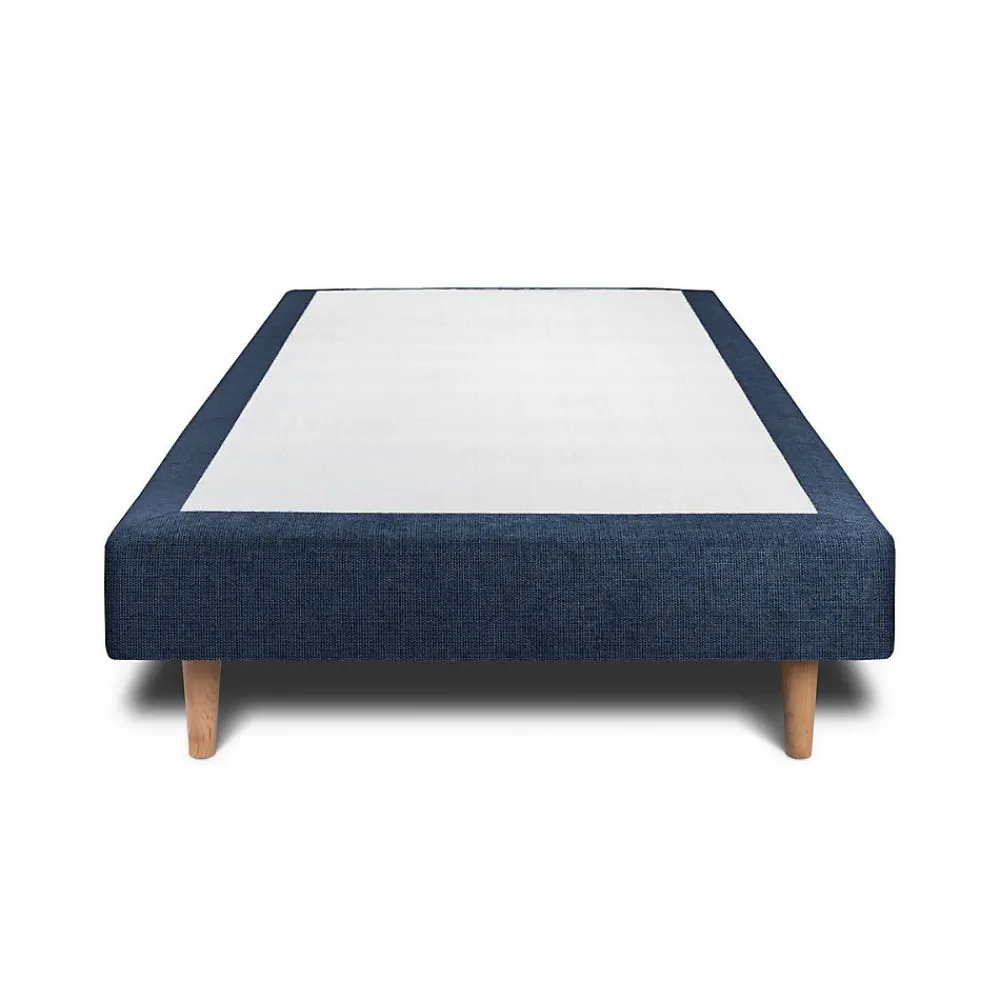 Lit avec tête de lit lignes tissu et sommier tapissier - Lit en bois massif>Sommeil De Plomb Online
