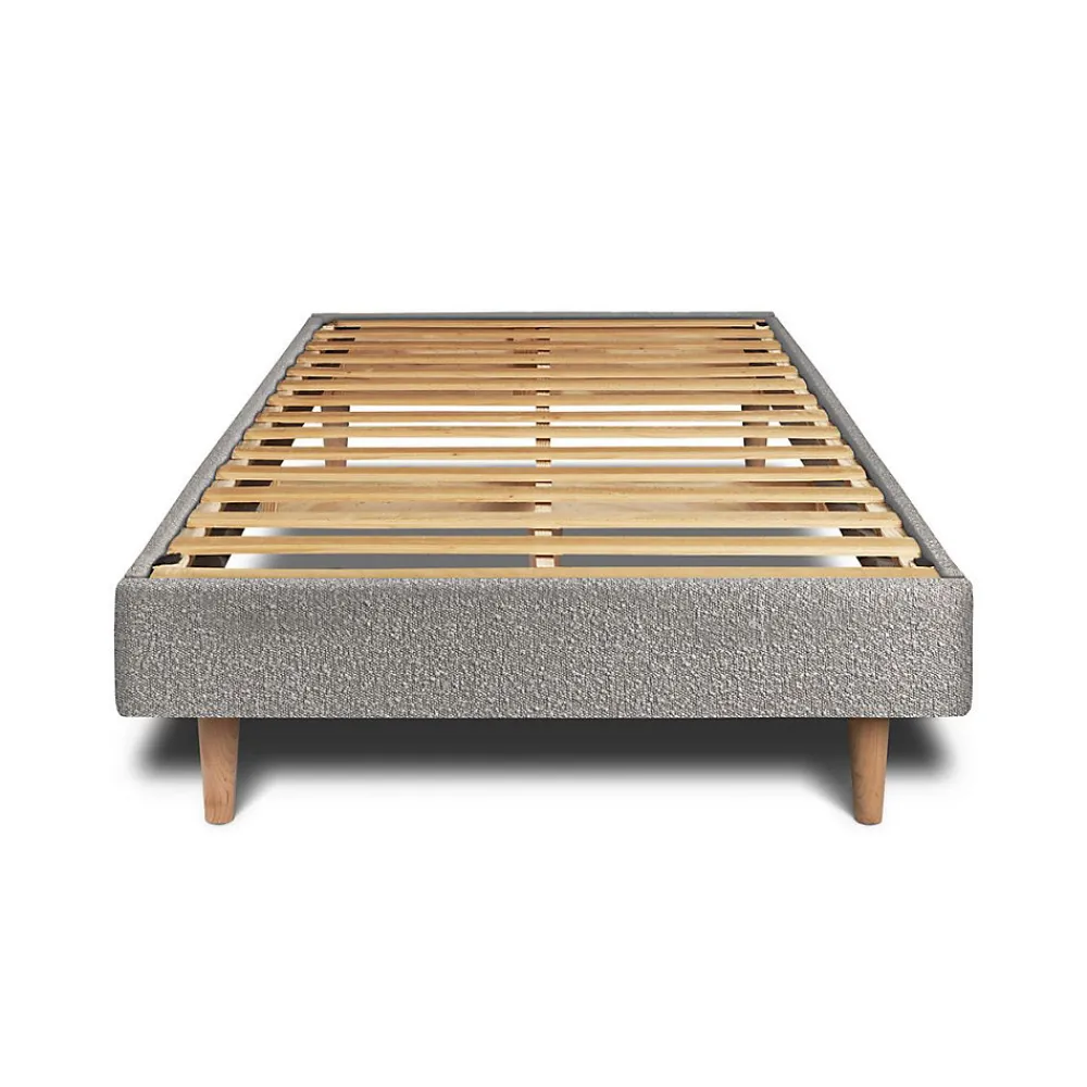 Sommeil De Plomb Lit avec tête de lit lignes bouclette et sommier kit - Lit en bois massif* Lit Simple