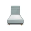 Lit avec tête de lit lignes velours et sommier tapissier - Lit en bois massif>Sommeil De Plomb Online