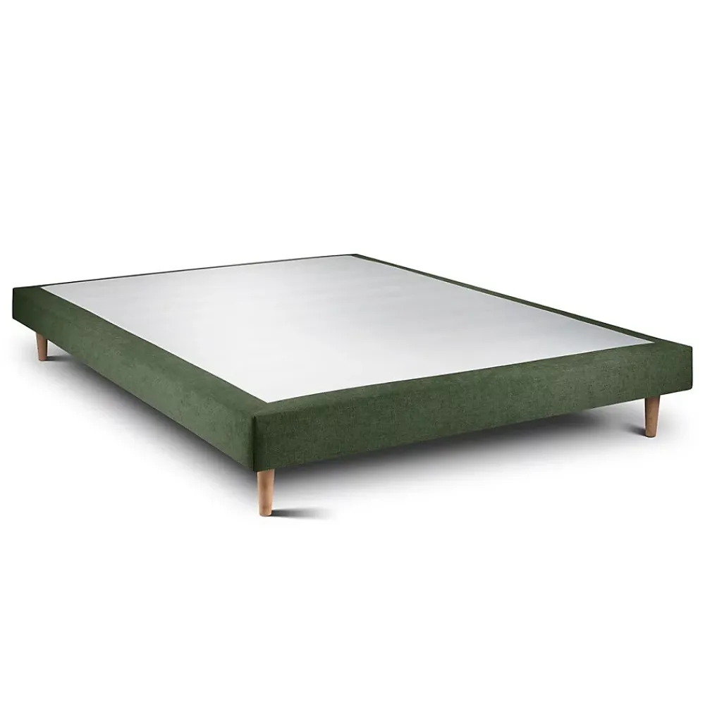 Sommeil De Plomb Lit avec tête de lit lignes tissu et sommier tapissier - Lit en bois massif* Lit Simple