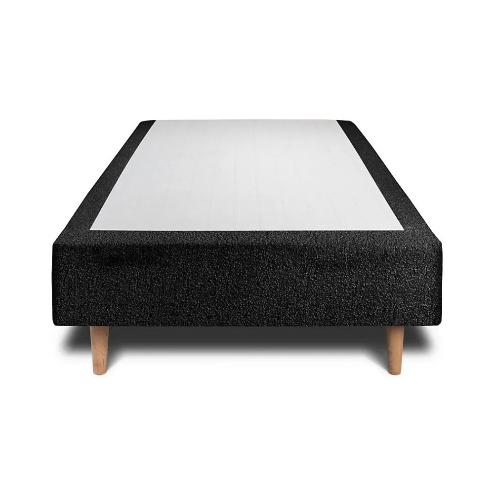 Sommeil De Plomb Lit avec tête de lit lignes bouclette et sommier tapissier - Lit en bois massif* Lit Simple