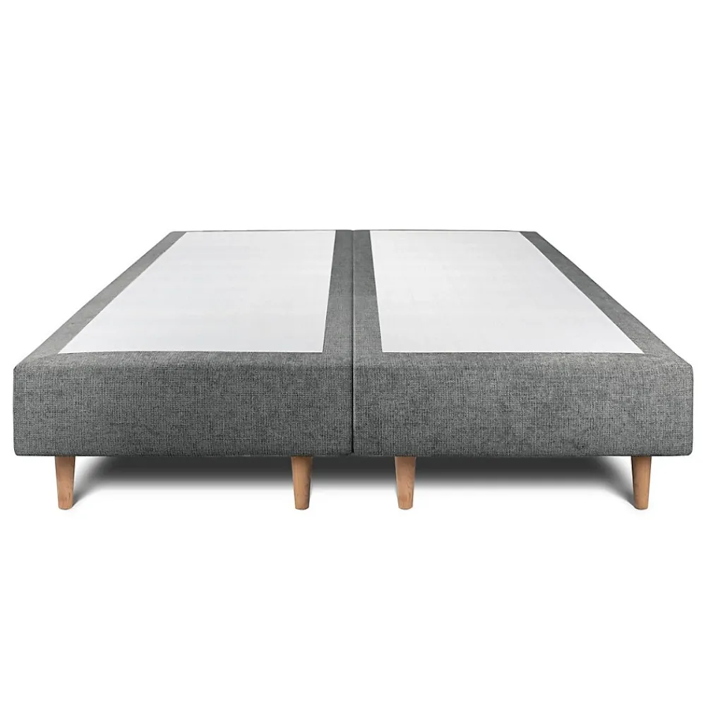 Sommeil De Plomb Lit avec tête de lit lignes tissu et sommier tapissier - Lit en bois massif* Lit Double
