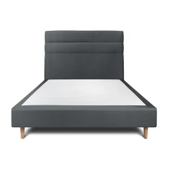 Sommeil De Plomb Lit avec tête de lit lignes velours et sommier tapissier - Lit en bois massif* Lit Double