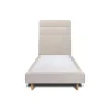 Lit avec tête de lit lignes tissu et sommier tapissier - Lit en bois massif>Sommeil De Plomb Discount
