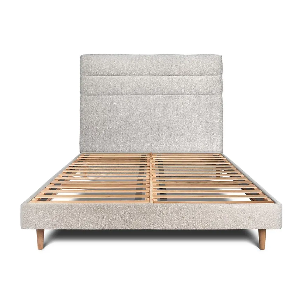 Sommeil De Plomb Lit avec tête de lit lignes bouclette et sommier kit - Lit en bois massif* Lit Simple