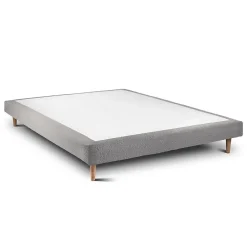 Sommeil De Plomb Lit avec tête de lit lignes bouclette et sommier tapissier - Lit en bois massif* Lit Double