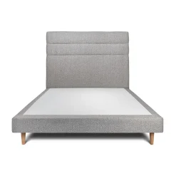 Sommeil De Plomb Lit avec tête de lit lignes bouclette et sommier tapissier - Lit en bois massif* Lit Double