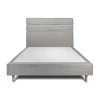 Lit avec tête de lit lignes bouclette et sommier tapissier - Lit en bois massif>Sommeil De Plomb Discount