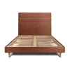 Lit avec tête de lit lignes bouclette et sommier kit - Lit en bois massif>Sommeil De Plomb Discount
