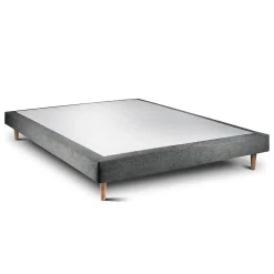 Sommeil De Plomb Lit avec tête de lit lignes tissu et sommier tapissier - Lit en bois massif* Lit Double