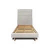 Lit avec tête de lit lignes velours et sommier kit - Lit en bois massif>Sommeil De Plomb
