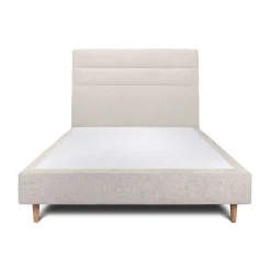 Lit avec tête de lit lignes tissu et sommier tapissier - Lit en bois massif>Sommeil De Plomb Best
