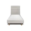 Lit avec tête de lit lignes velours et sommier tapissier - Lit en bois massif>Sommeil De Plomb Hot