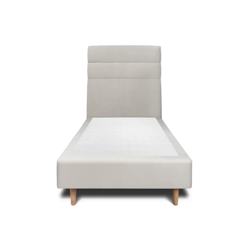 Lit avec tête de lit lignes velours et sommier tapissier - Lit en bois massif>Sommeil De Plomb Hot